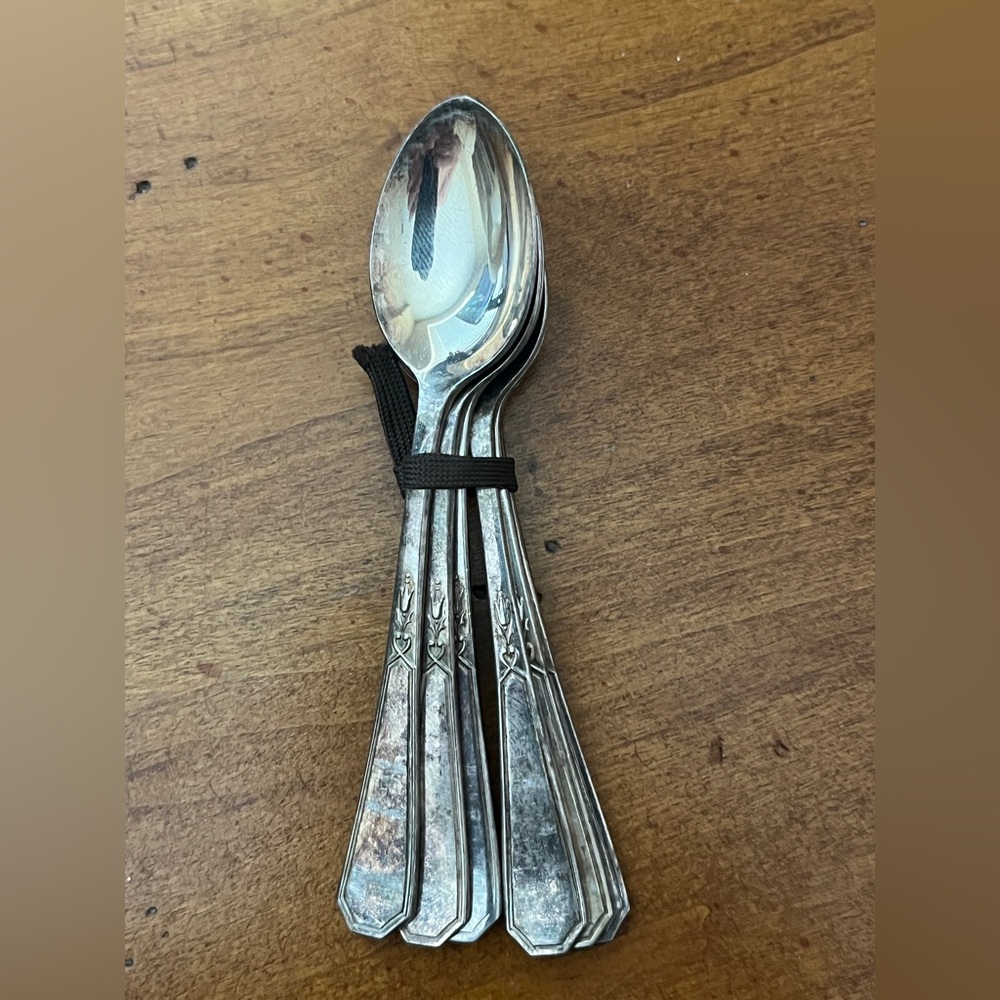 Antique EPNS A1 UK 4.5” Silver Plated Tea Spoon Set -6